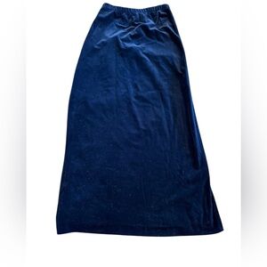 Vintage Women's Blue Velvet Skirt Long Floor Length A Line Maxi 80's Size 10